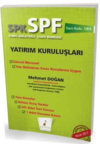 SPK - SPF Yatırım Kuruluşları Konu Anlatımlı Soru Bankası Mehmet Doğan