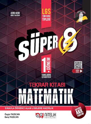 Süper 8 1. Dönem Matematik Tekrar Kitabı Nitelik Yayınları Barış Tezca