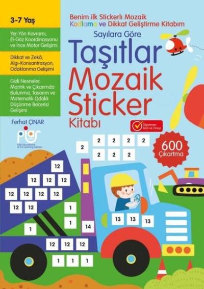 Taşıtlar Mozaik Sticker Kitabı Sayılara Göre 3 - 7 Ferhat Çınar