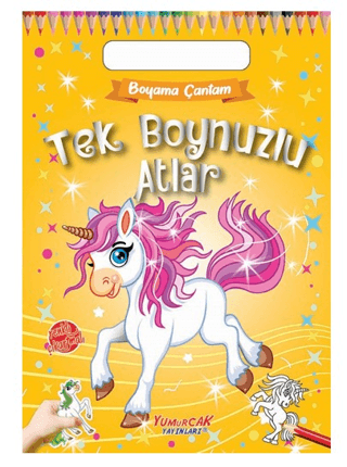 Tek Boynuzlu Atlar - Boyama Çantam - Renkli Çıkartmalı Kolektif