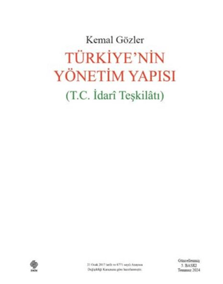 Türkiye'nin Yönetim Yapısı (T.C İdari Teşkilatı) Kemal Gözler