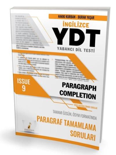 YDT İngilizce Paragraph Completion Issue 9 Burak Yaşar