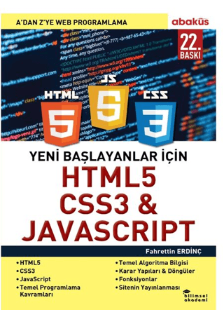 Yeni Başlayanlar İçin HTML5, CSS3 ve Javascript Fahrettin Erdinç